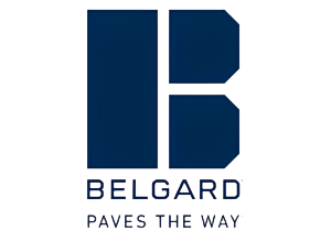 a-blue-and-black-logo-with-the-words-belgard-saves-the-way